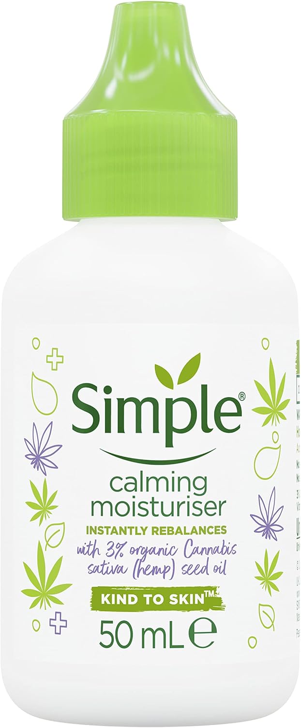 Simple Calming Moisturiser Skin Cream with organic hemp seed oil 50ml