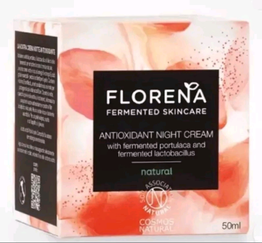 Florena Antioxidant Night Face Cream Moisturiser All Natural Vegan 50ml