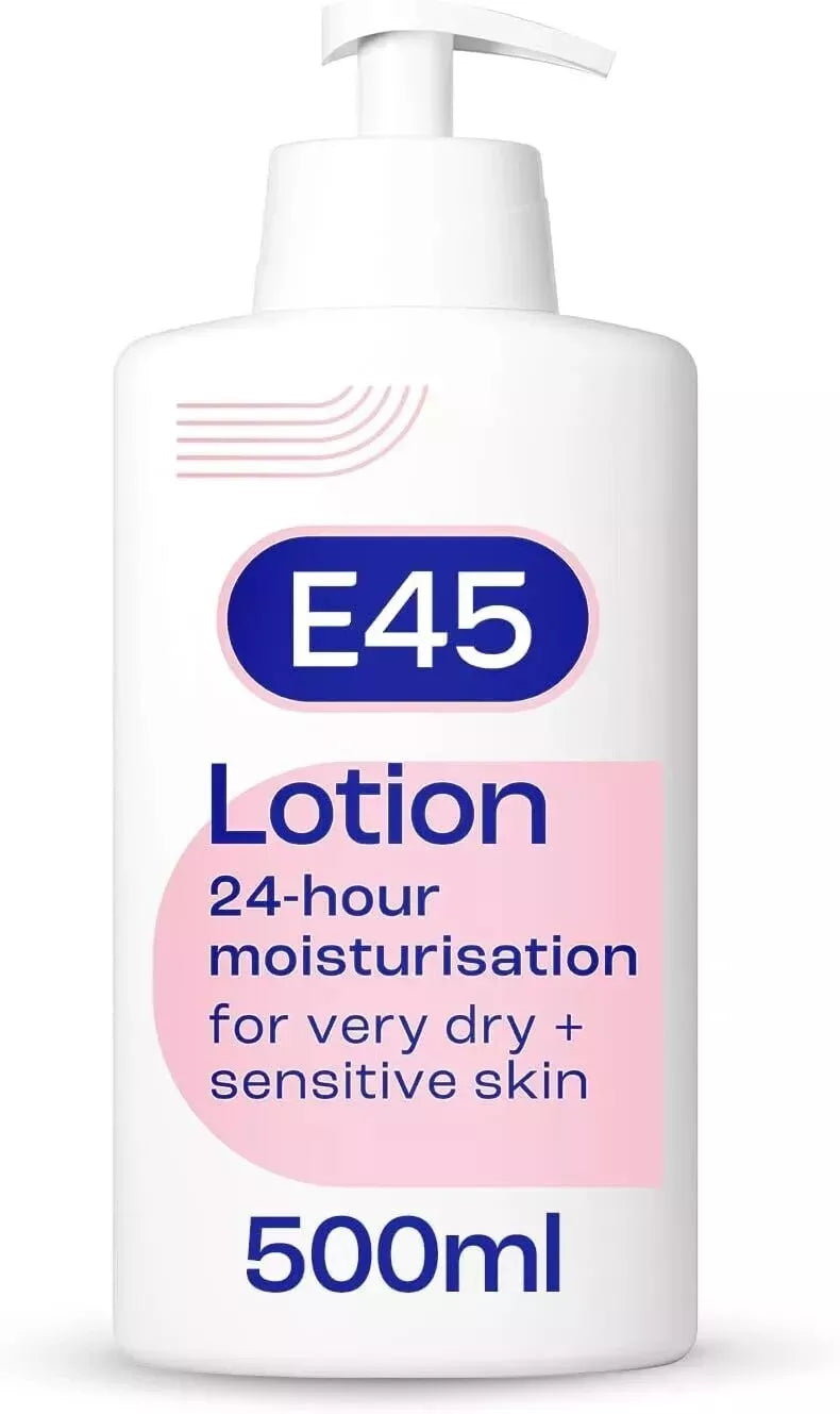 E45 Lotion 24hr Moisturisation For Very Dry Skin + Sensitive Skin -  500ml