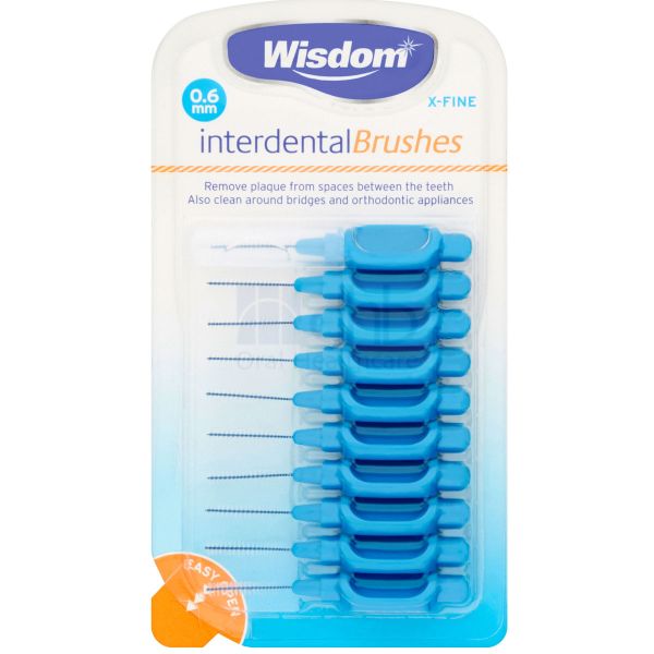 Wisdom Everyday 0.60mm Blue Interdental Brush - Pack Of 10 Brushes